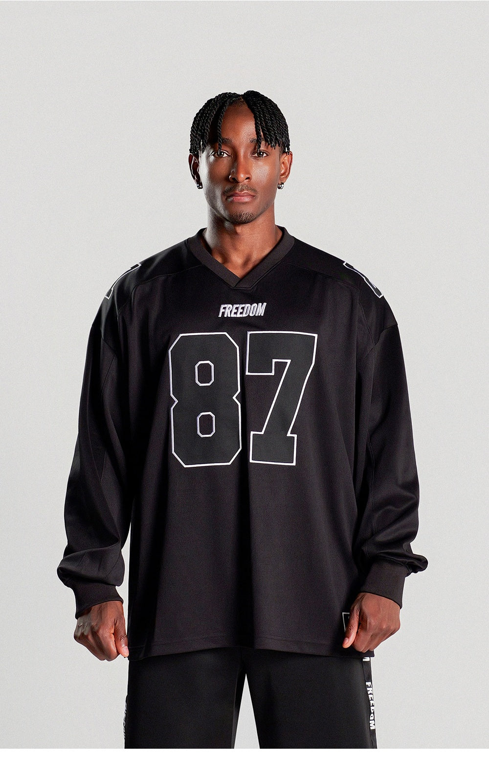 Long Sleeve Rugby Jersey (Black) - ロングスリーブラグビージャージ