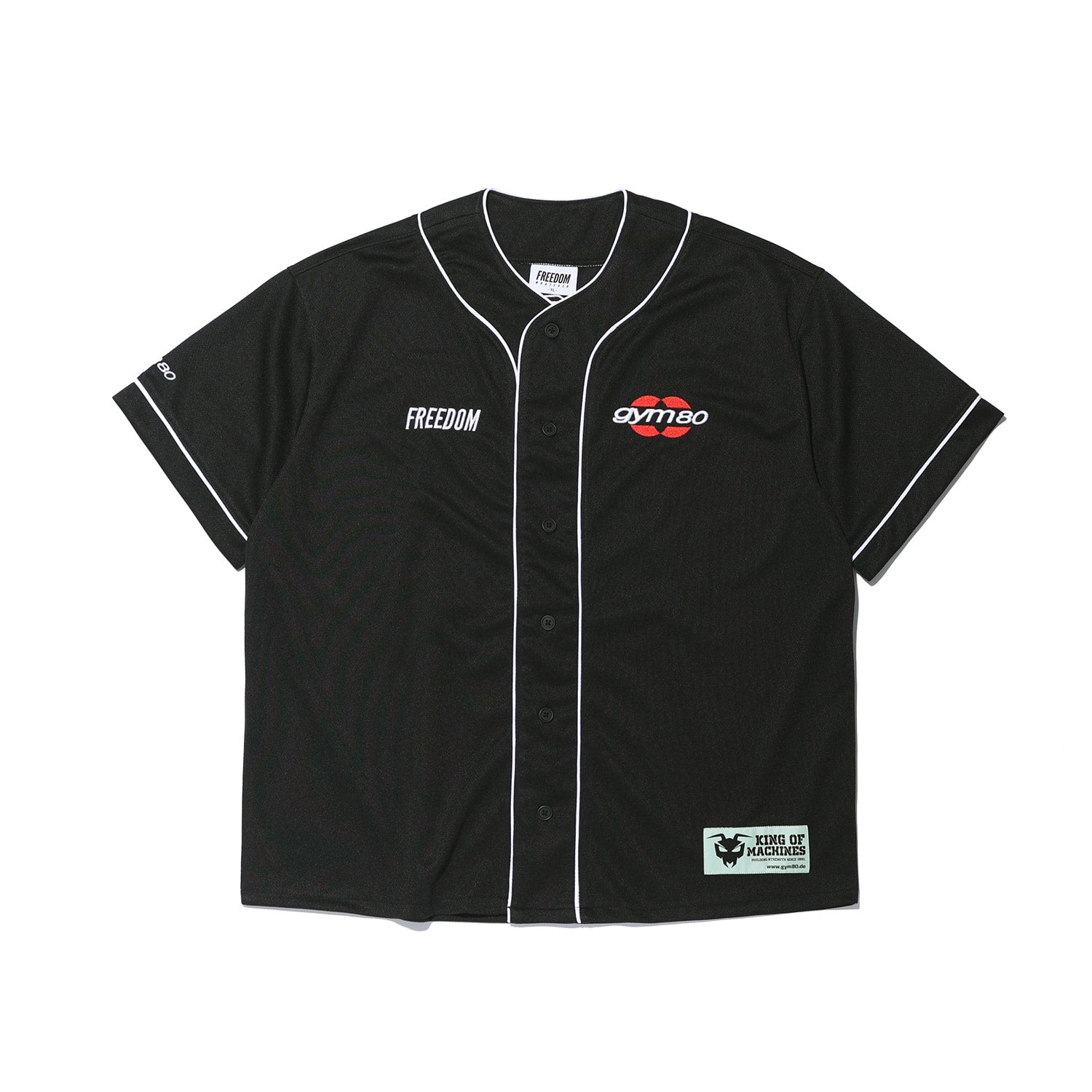 GYM80 Air Mesh Baseball Jersey Black
