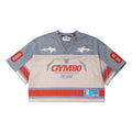 GYM80 Womens Retro Crop Rugby Jersey Beige