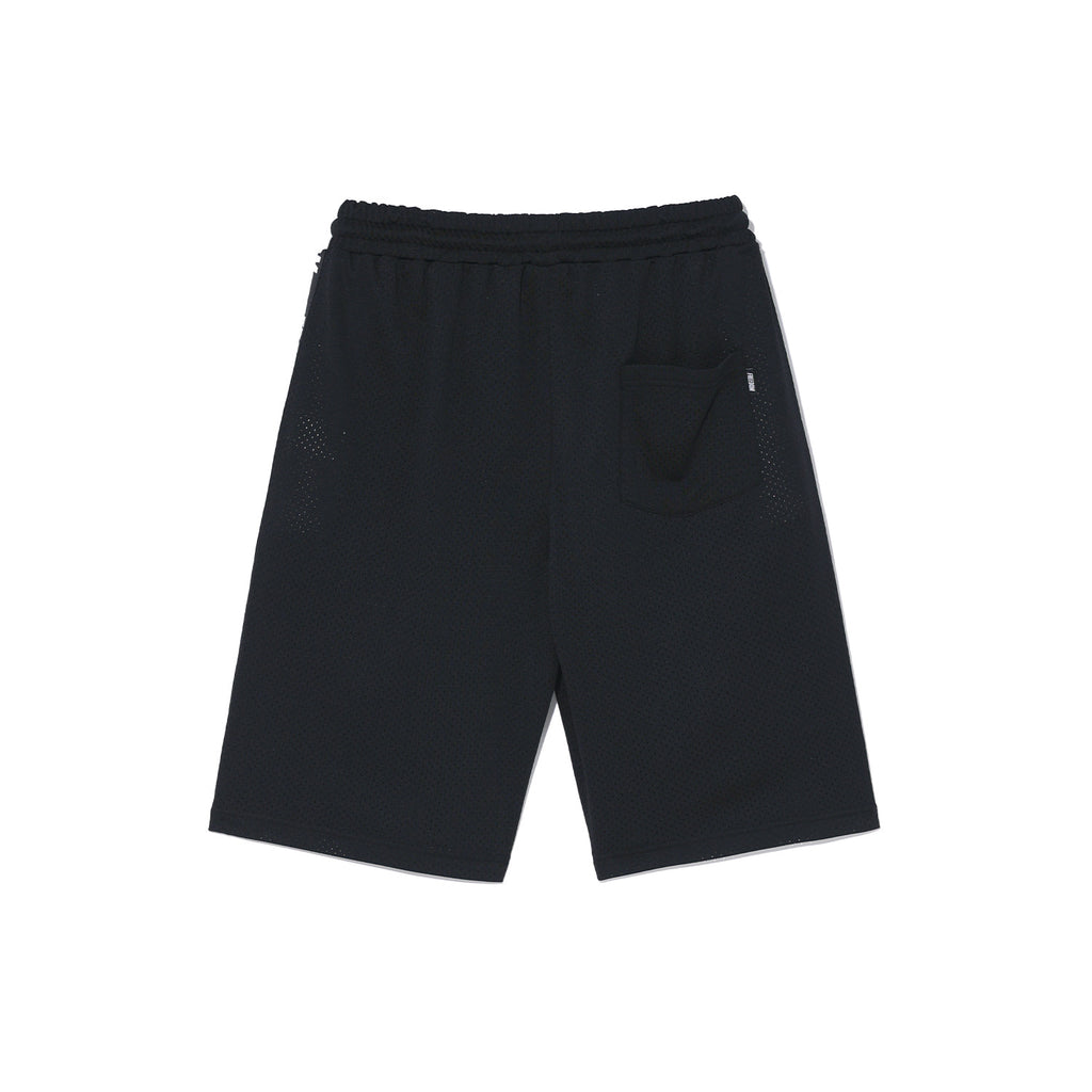 Entire Mesh Lettering Bermuda Shorts Black - Detail