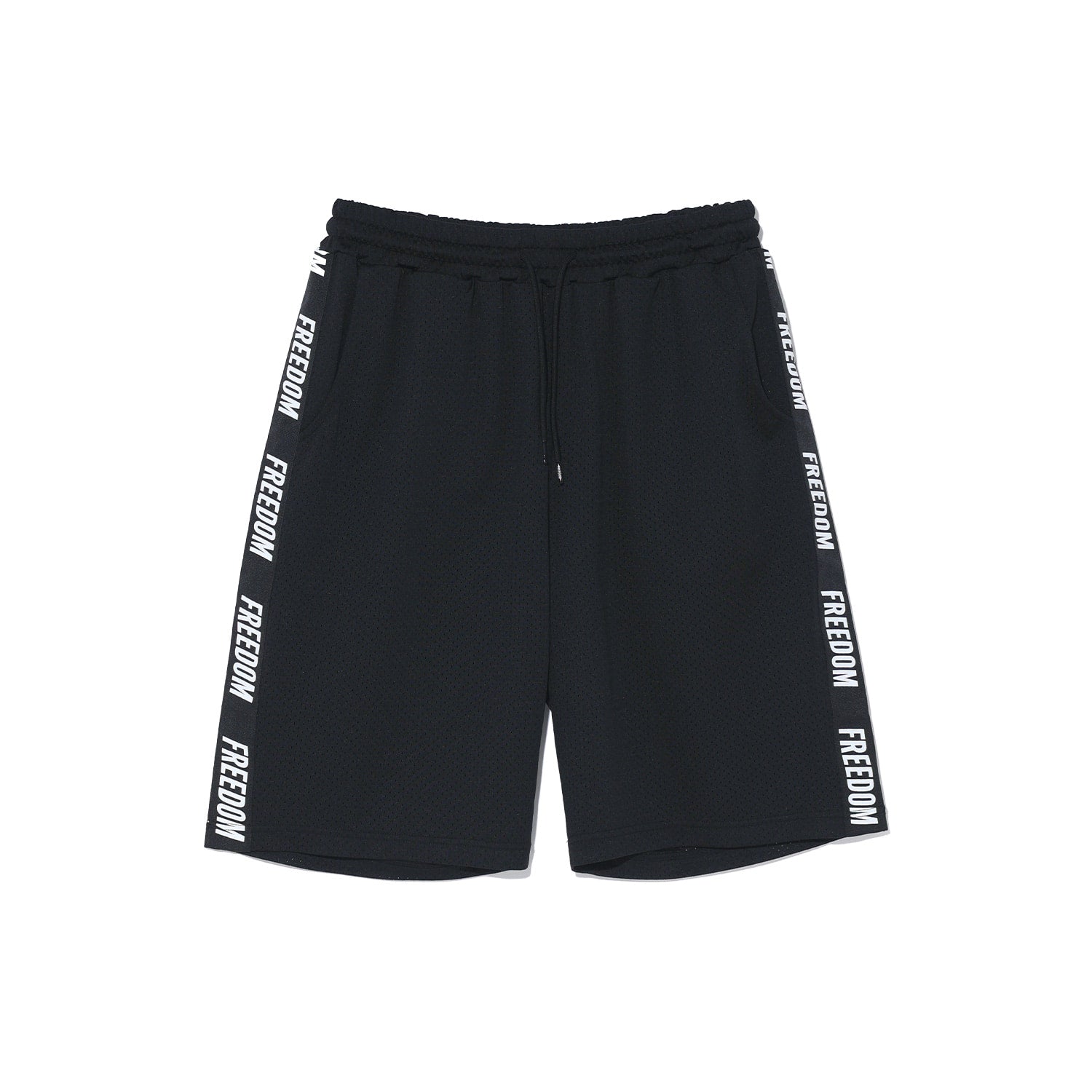 Entire Mesh Lettering Bermuda Shorts Black