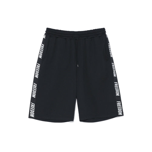 Entire Mesh Lettering Bermuda Shorts Black