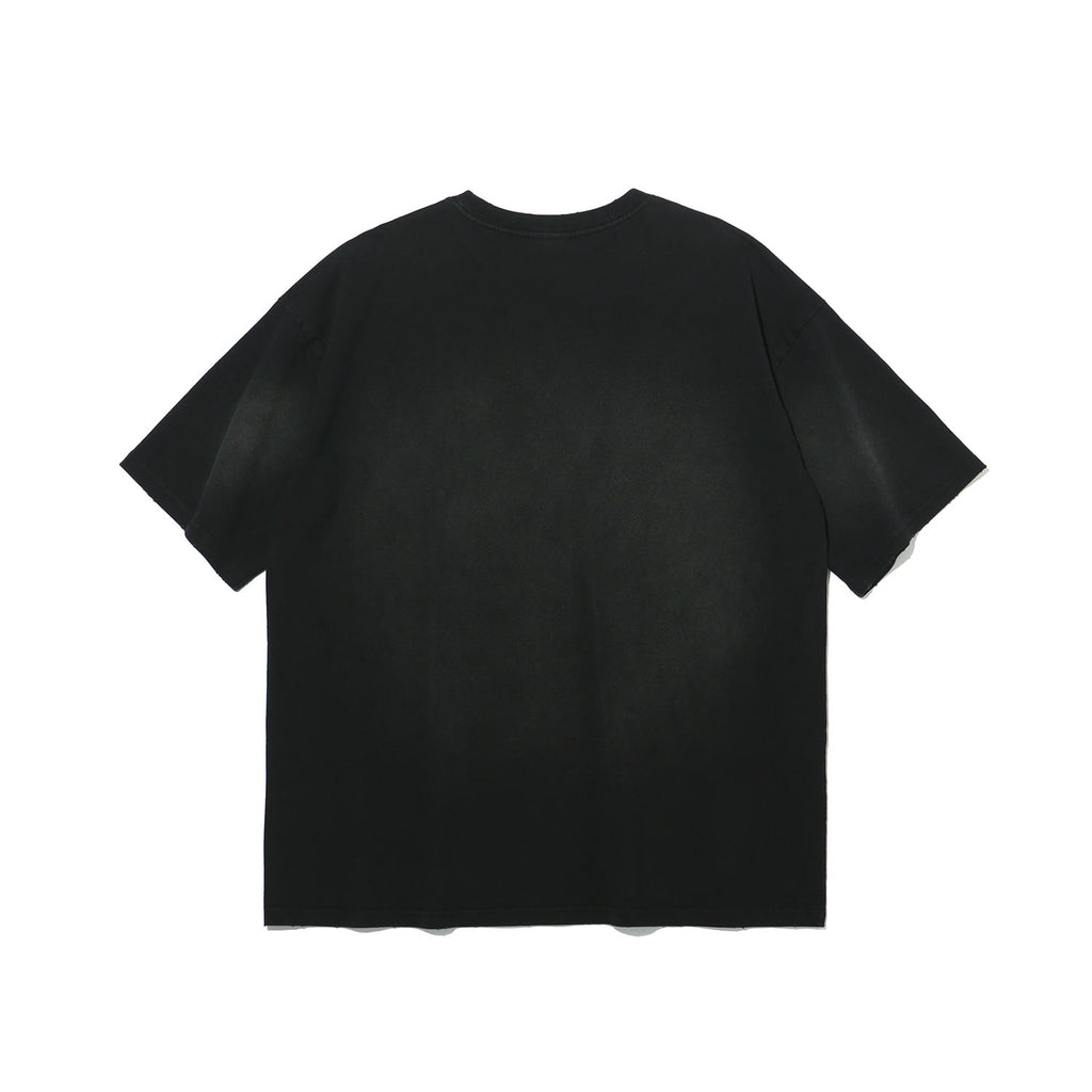 Small Logo Pigment Washed T-shirt Black - Detail
