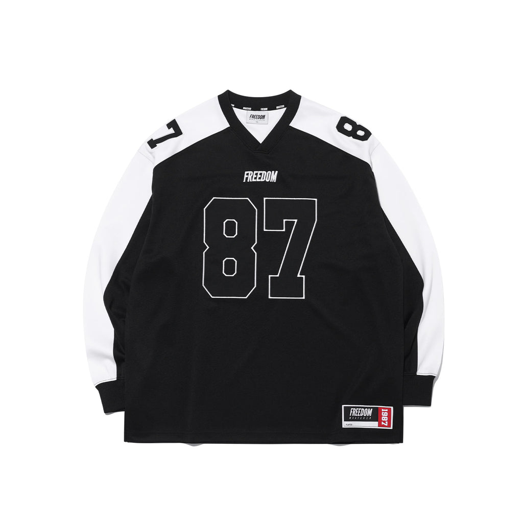 Long Sleeve Rugby Jersey Black White
