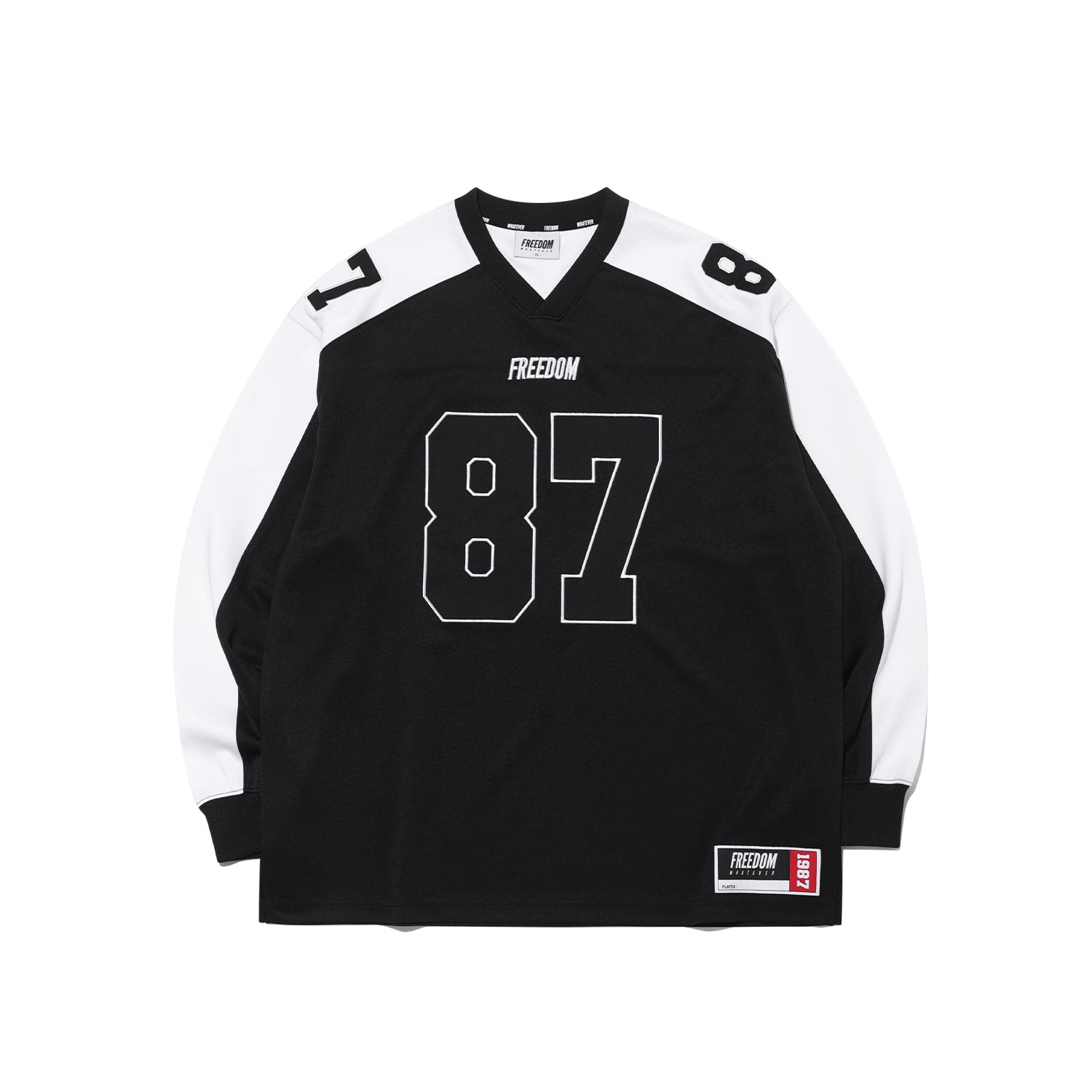 Long Sleeve Rugby Jersey Black White