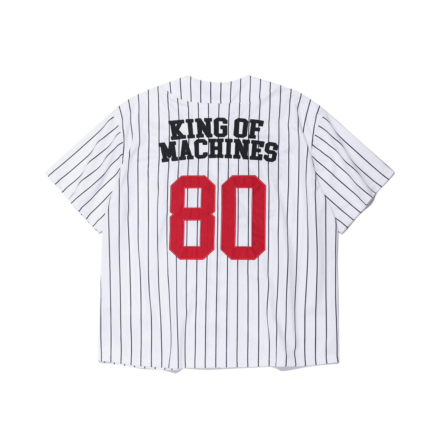 GYM80 Pinstripe Baseball Jersey (White) - Detail