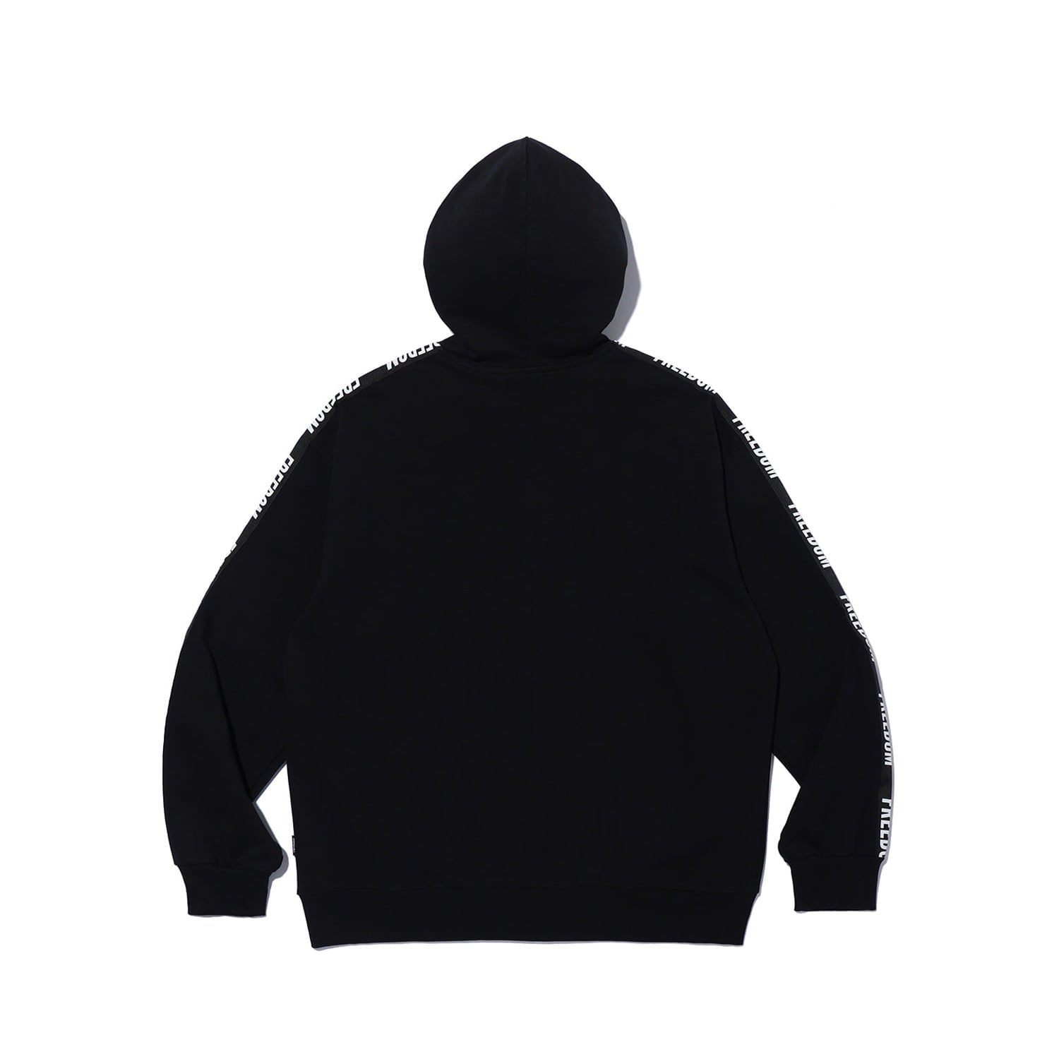 Freedom Lettering Hoodie Zip-up Black - Detail