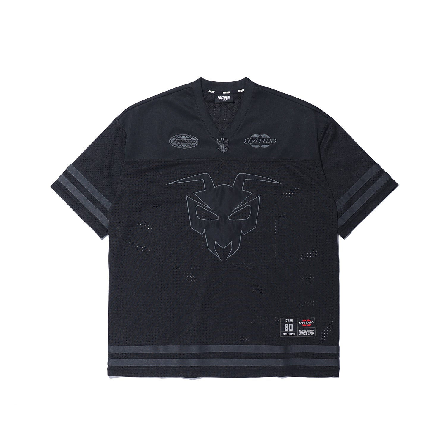 オーバーラップジャージーメッシュプルオーバー　XL GYM80 Mesh Rugby Jersey (Black) - GYM80メッシュラグビージャージ