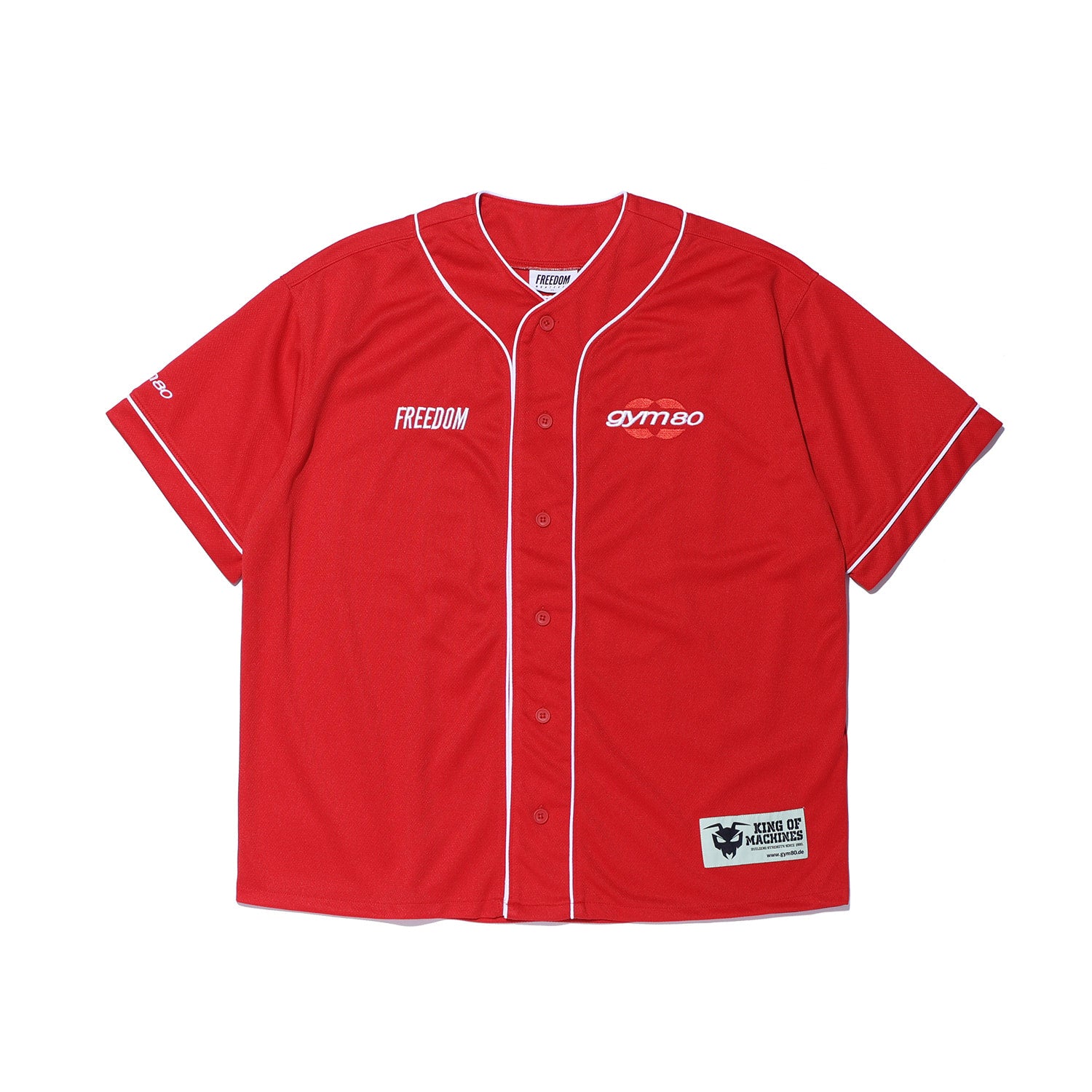 GYM80 Air Mesh Baseball Jersey Deep Red