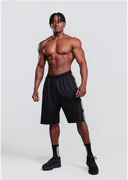 Entire Mesh Lettering Bermuda Shorts (Black) - エンタイアメッシュレタリングバミューダショーツ