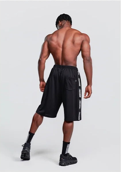 Entire Mesh Lettering Bermuda Shorts (Black) - エンタイアメッシュレタリングバミューダショーツ