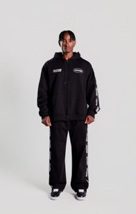 Freedom Lettering Hoodie Zip-up (Black) - フリダムレタリングフードジップアップ