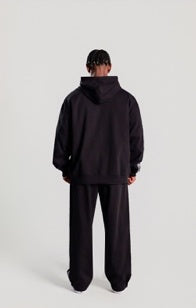 Freedom Lettering Hoodie Zip-up (Black) - フリダムレタリングフードジップアップ