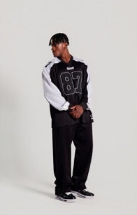Long Sleeve Rugby Jersey (Black/White) - ロングスリーブラグビージャージ
