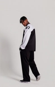 Long Sleeve Rugby Jersey (Black/White) - ロングスリーブラグビージャージ
