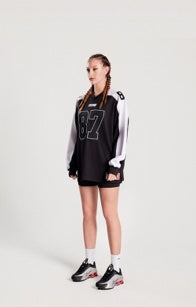 Long Sleeve Rugby Jersey (Black/White) - ロングスリーブラグビージャージ