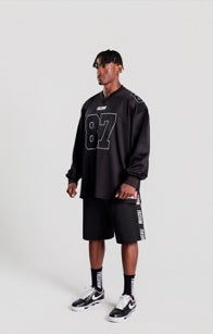Long Sleeve Rugby Jersey (Black) - ロングスリーブラグビージャージ
